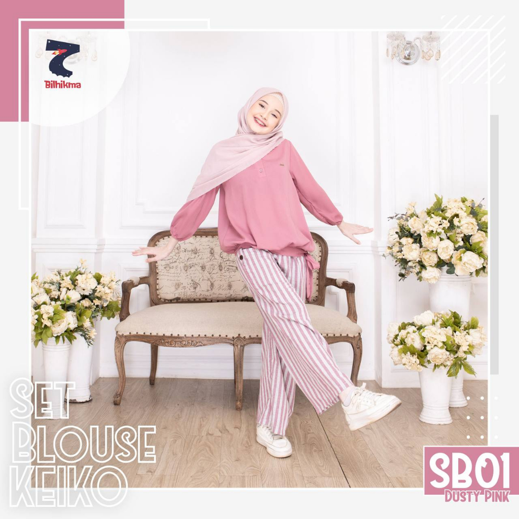 Nauree - Baju Setelan Blouse Anak Tanggung Perempuan Keiko Usia 6 sampai 16 Tahun) Bisa COD