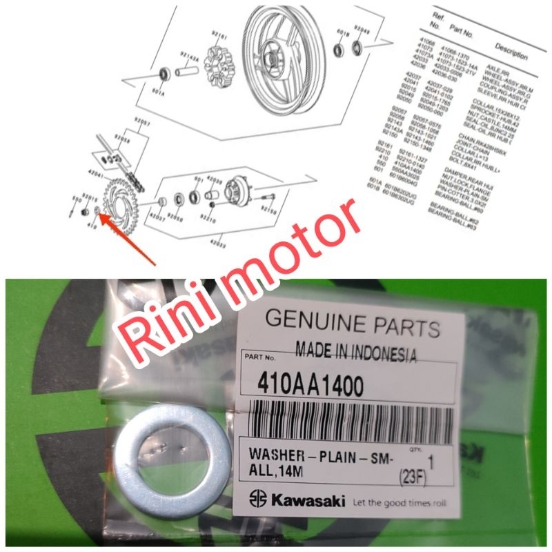 ring as roda depan atau belakang ninja rr ss r Ninja 250 karnu original
