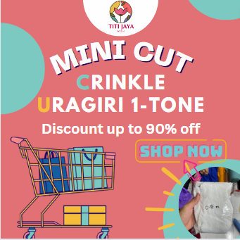 (Potongan Kain) kain CEY AIRFLOW URAGIRI ONETONE (&lt;1m kondisi 100% bagus) untuk Prakarya hiasan aplikasi / ONE-TONE ONE TONE krinkle kringkel crinkle crincle cringkel