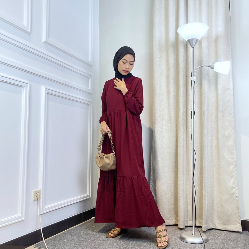 DRESS AINA CANDA SUSUN SHAKILA RESLETING ADA SAKU