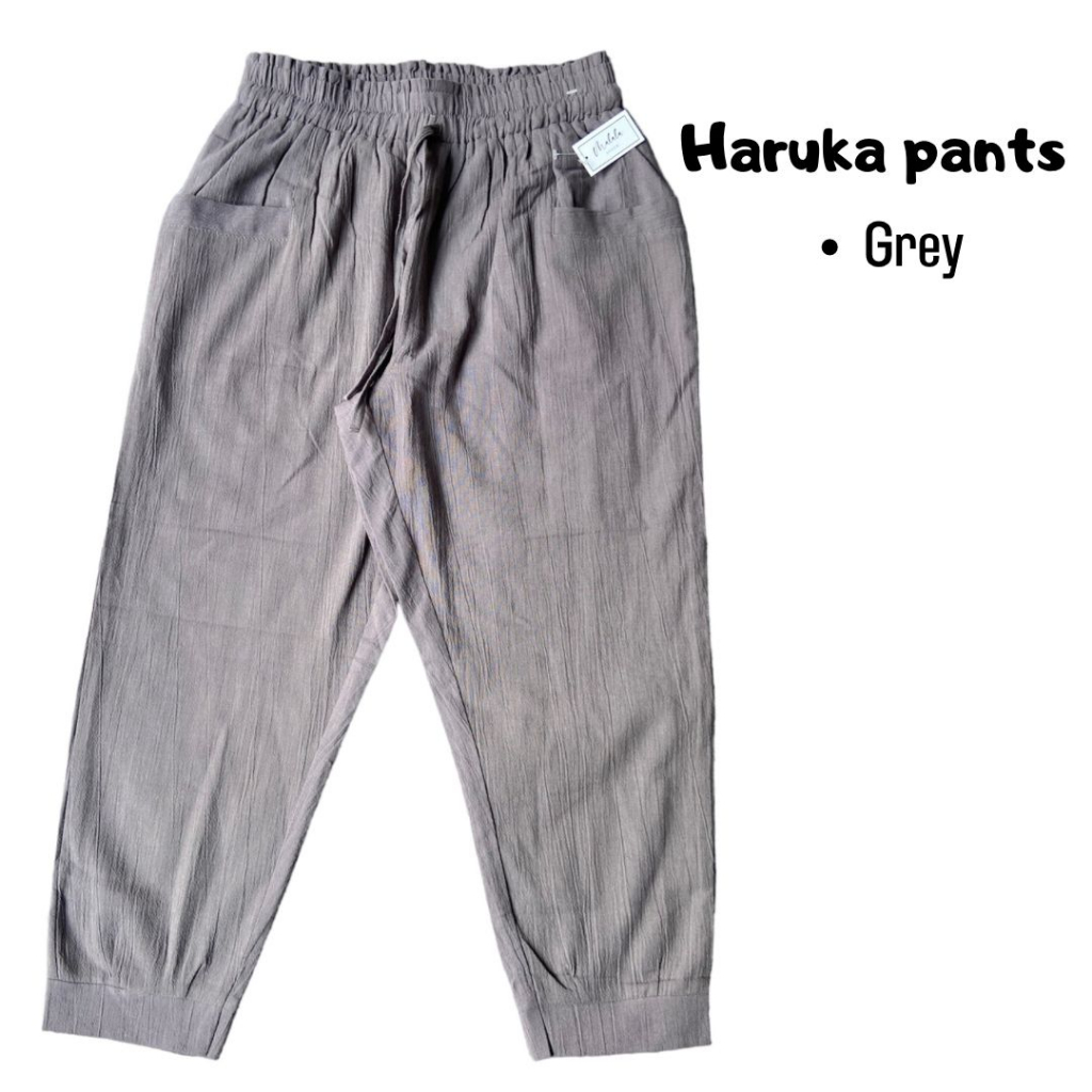 Haruka Pant linen crinkle Premium Celana 7/9 Wanita Murah