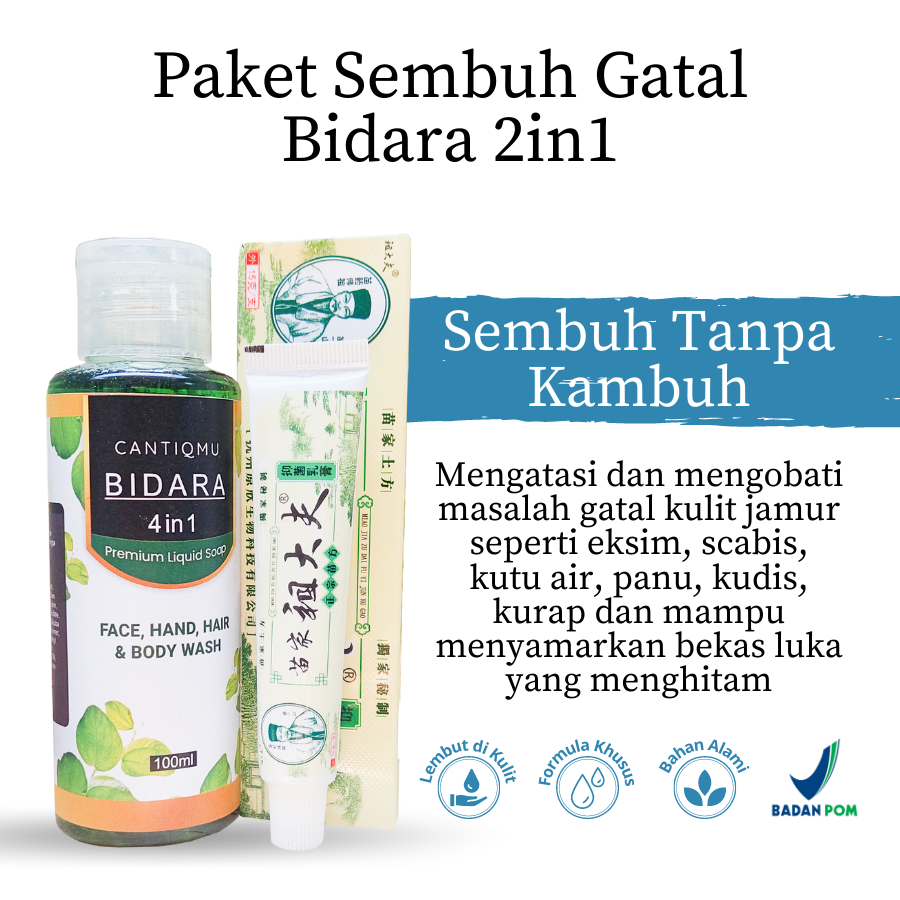 Paket Sembuh Gatal Bidara 2in1 Sabun Gatal dan Cream Gatal Bidara, Obat Gatal Selangkangan, Eksim, S