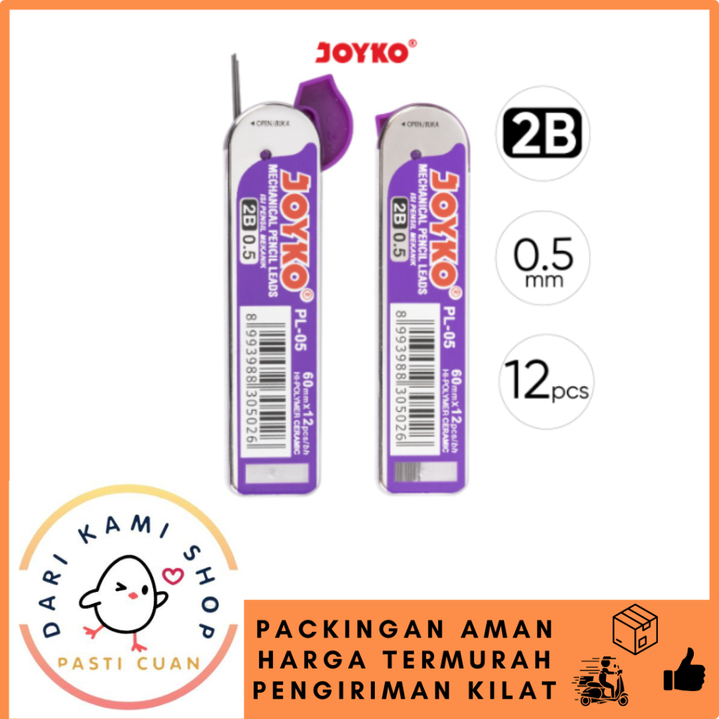 

JOYKO PENCIL LEAD ISI PENSIL MEKANIK PL-05 2B 0.5mm