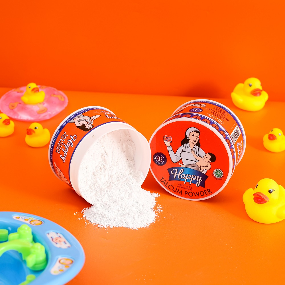 2 PCS - Happy Talcum Powder 150gr - Merawat Dan Menjaga Kulit Bayi Dari Gigitan Serangga