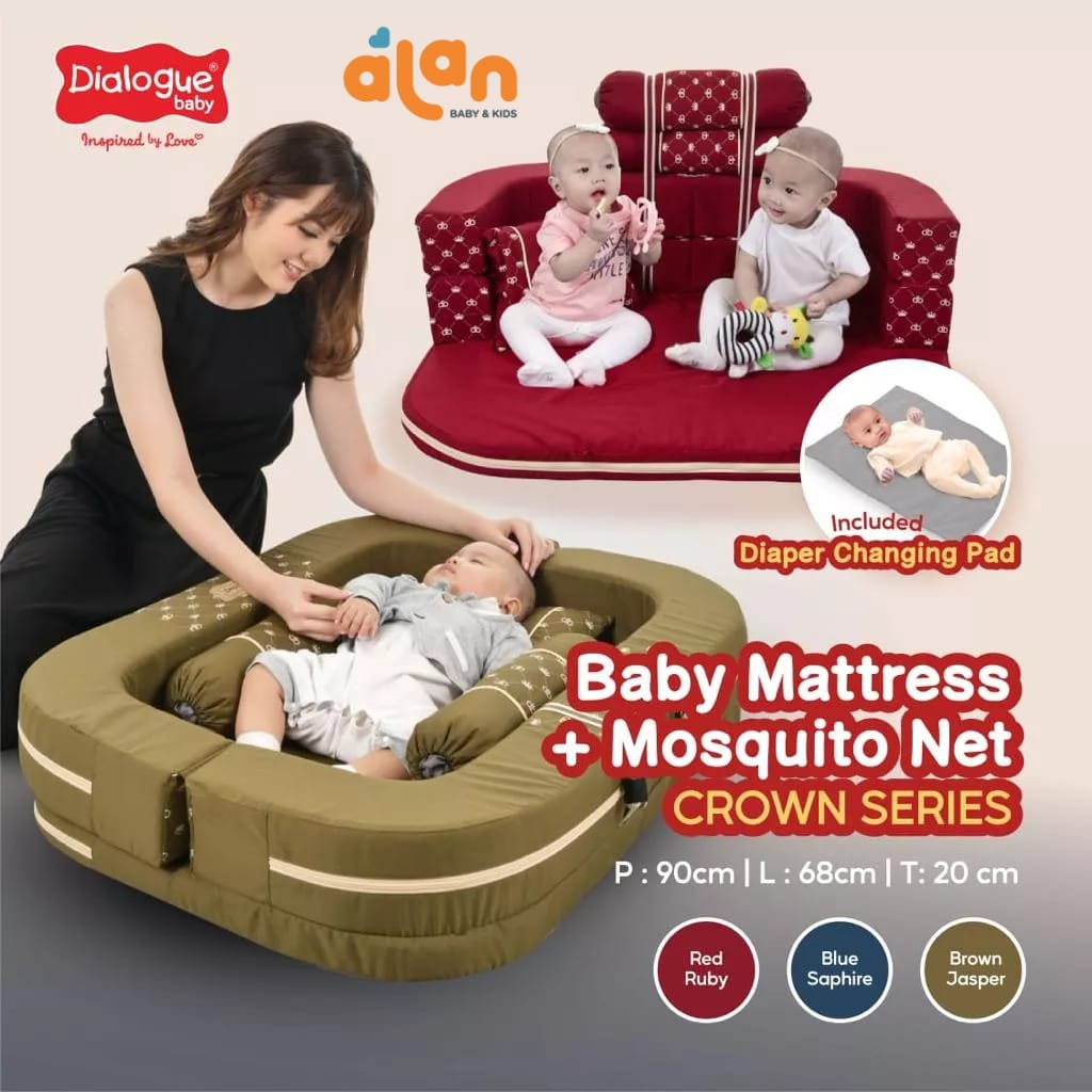 Dialogue DGK9405 Baby Matterss + Mosquito Net Crown Series - Kasur Bayi Sofa dengan Kelambu