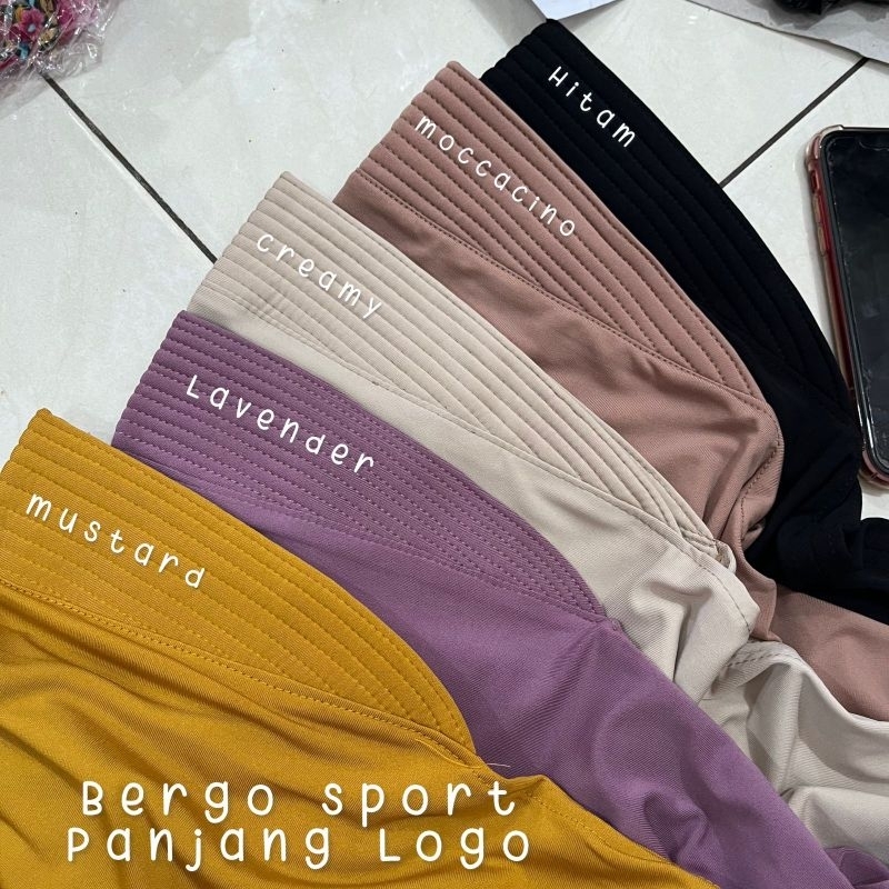 Hijab Bergo Sport Panjang [PREMIUM LOGO]