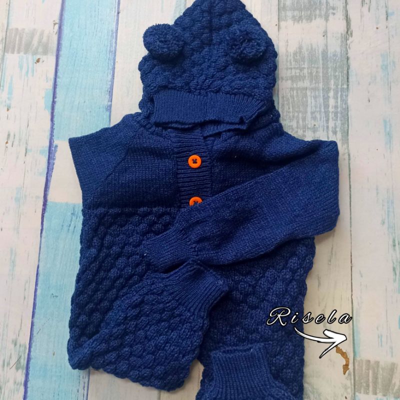 Jumper Bayi Newborn/ Bodysuit Rajut Bayi Baru Lahir 0-9 Bulan