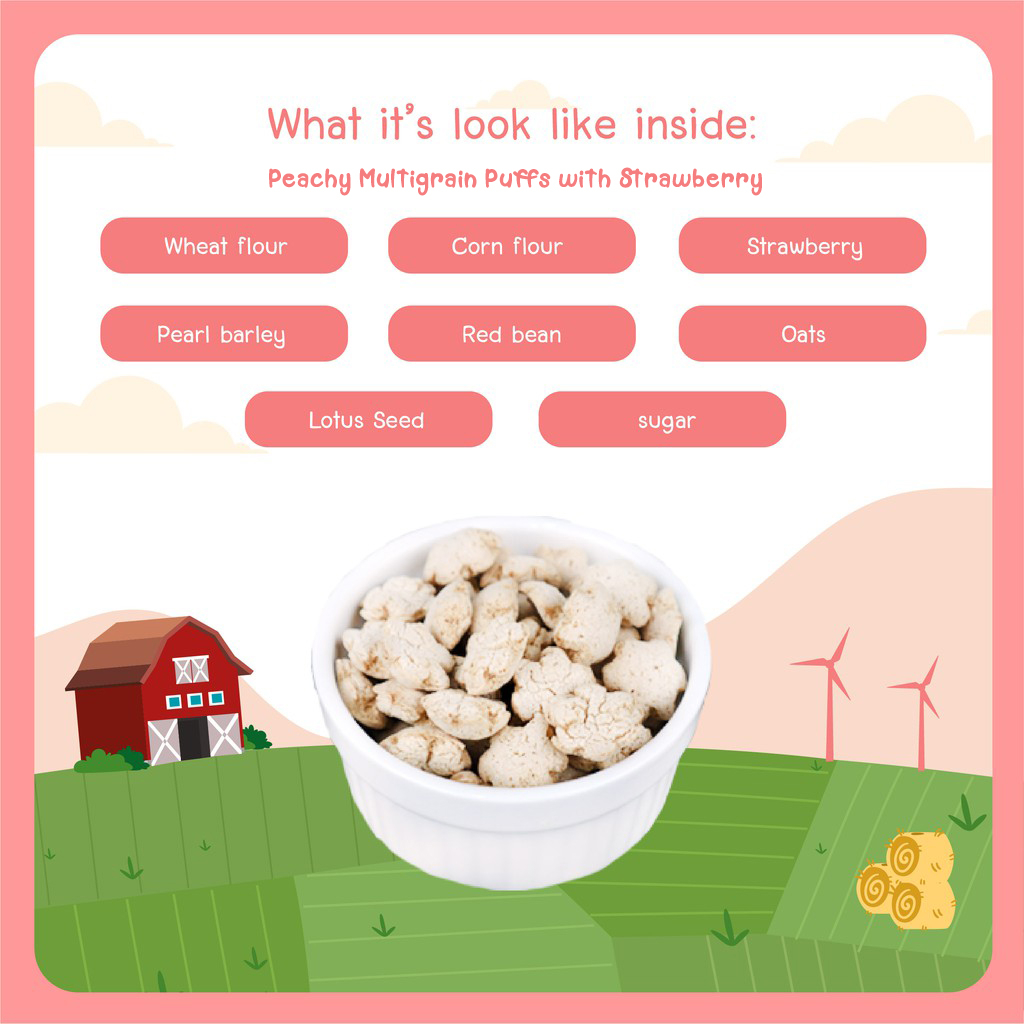 PEACHY MULTIGRAIN PUFFS 50GR