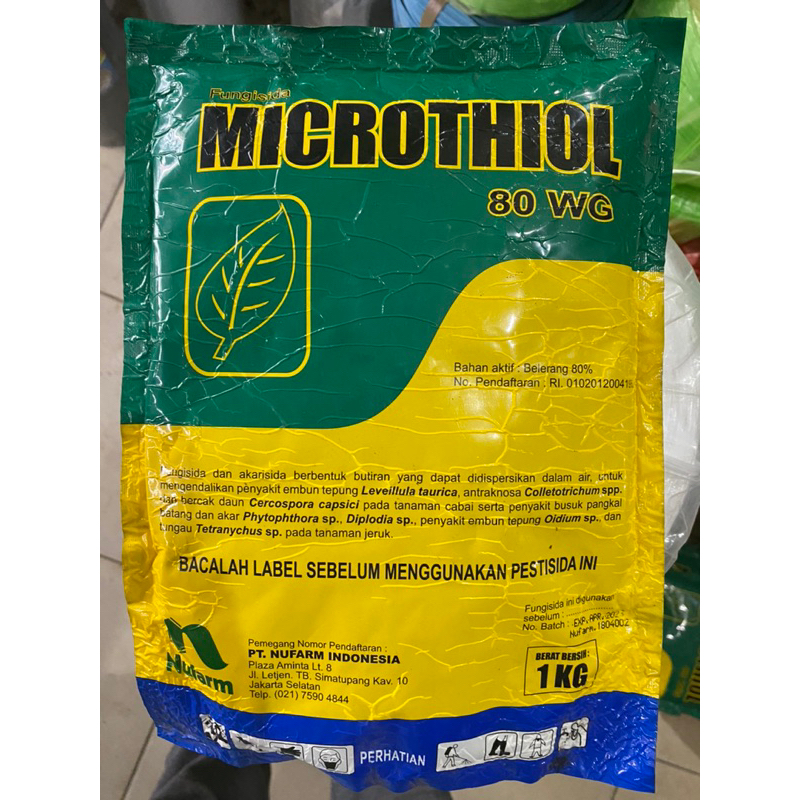 Fungisida kontak microthiol 80WG isi 1kg bahan belerang 80%
