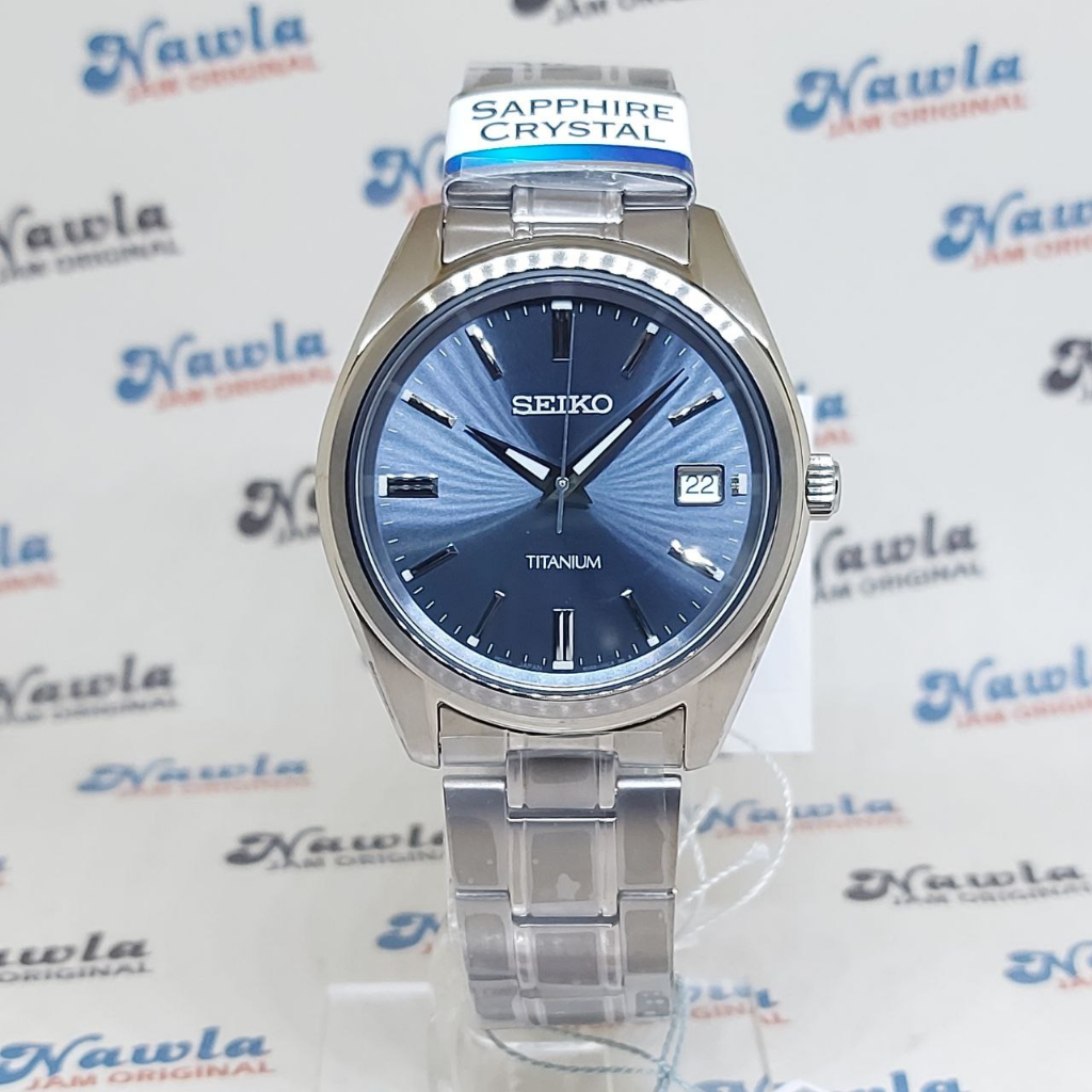 Seiko Quartz SUR371P1 Titanium Sapphire Blue - Jam Tangan Pria SUR371