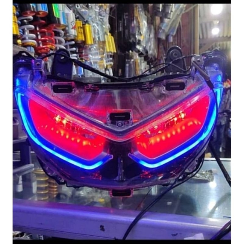 Lampu alis motor 1 mode JHO fleksibel panjang 30cm 12v standby diam panjang 30cm 12volt warna lengkap sepasang