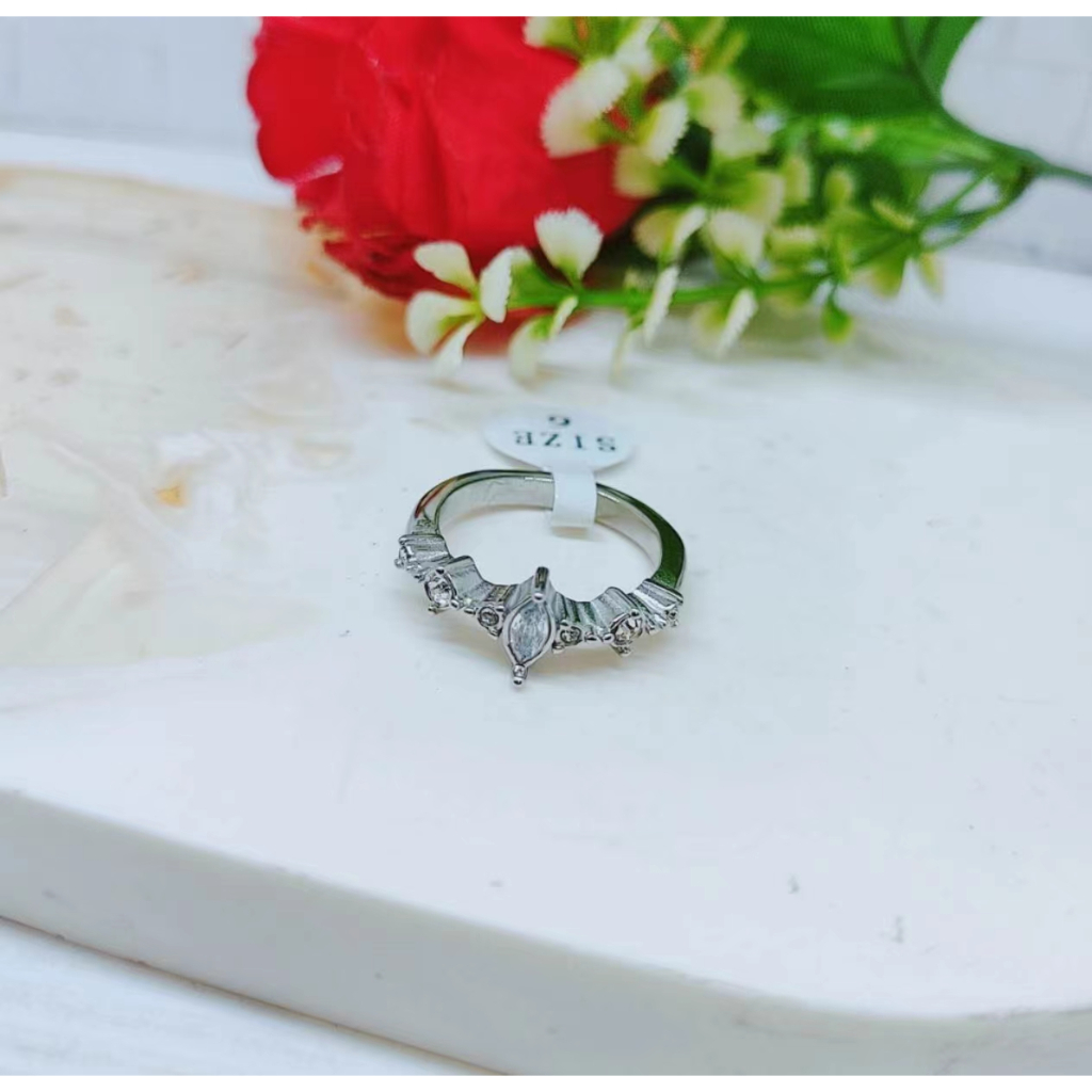 Cincin Titanium Permata Anti Karat Perhiasan Fashion R645 R646