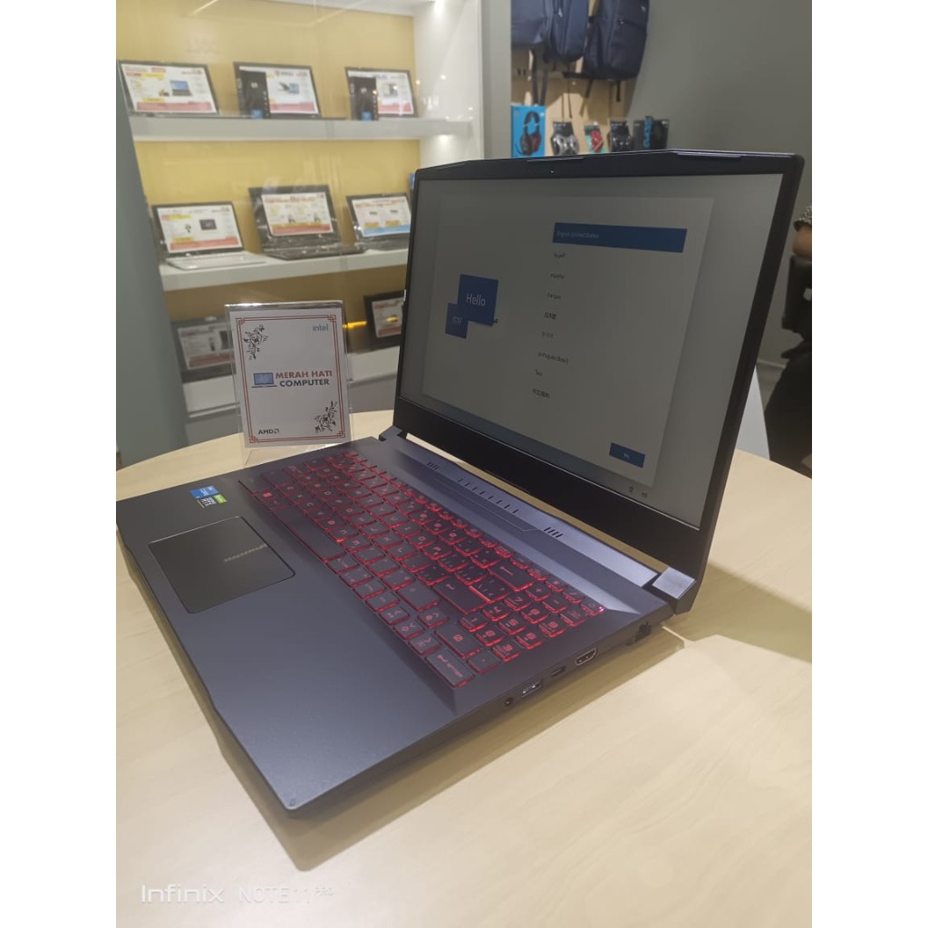 LAPTOP GAMING BARU MSI KATANA GF66  INTEL I5 11400H 32GB 1TB RTX3060-6GB 15.6FHD 144HZ BACKLITE WINDOWS 11 HOME BLACK ORIGINAL