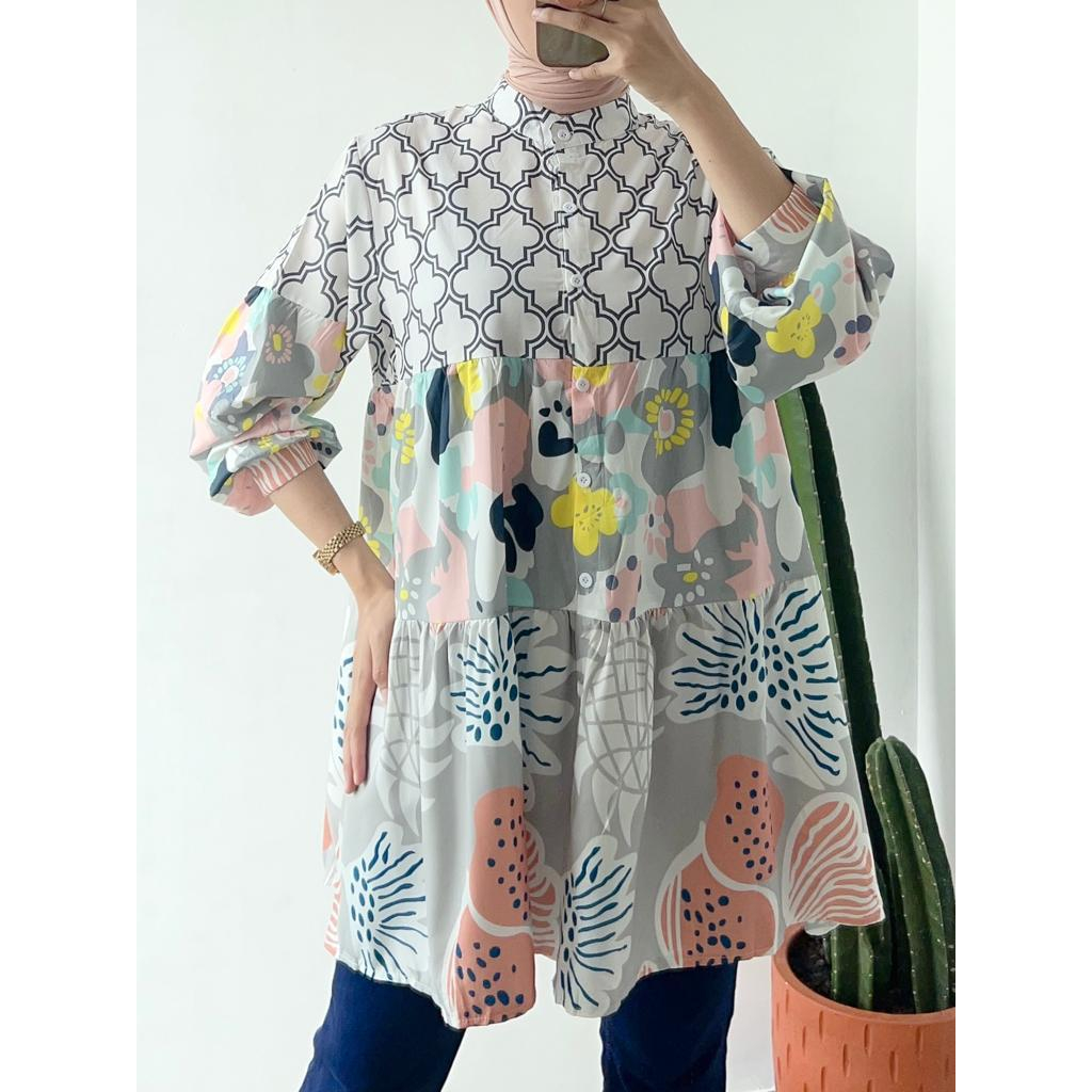 Kemeja Oversize Babydoll  Flower - 2301.02.043