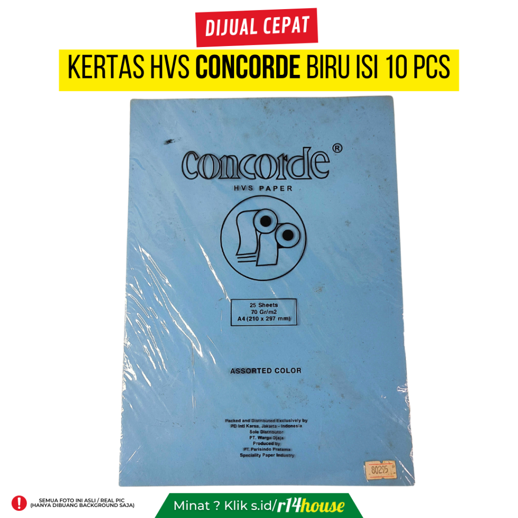 

KERTAS HVS CONCORDE BIRU ISI 10 PCS