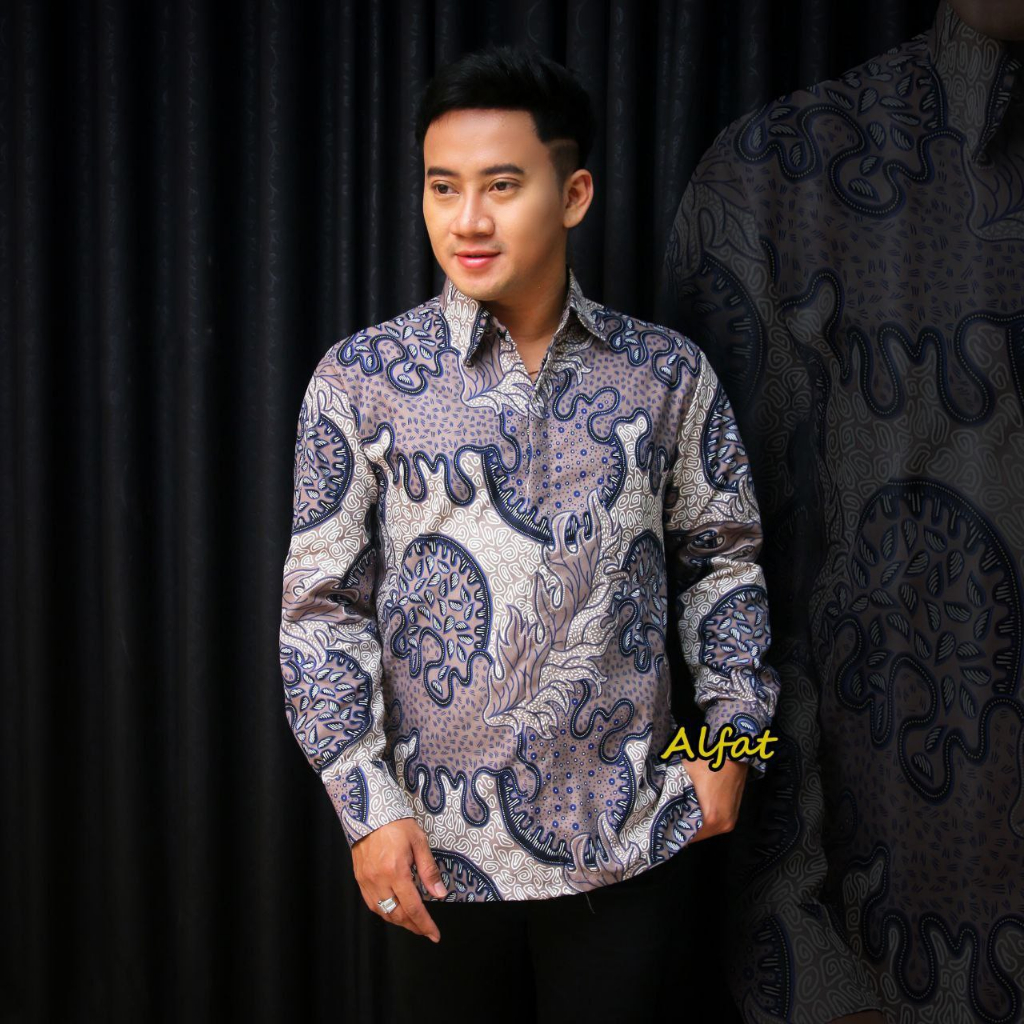 Baju Batik Pria Modern Lengan Panjang Premium Ukuran M L XL XXL Reguler