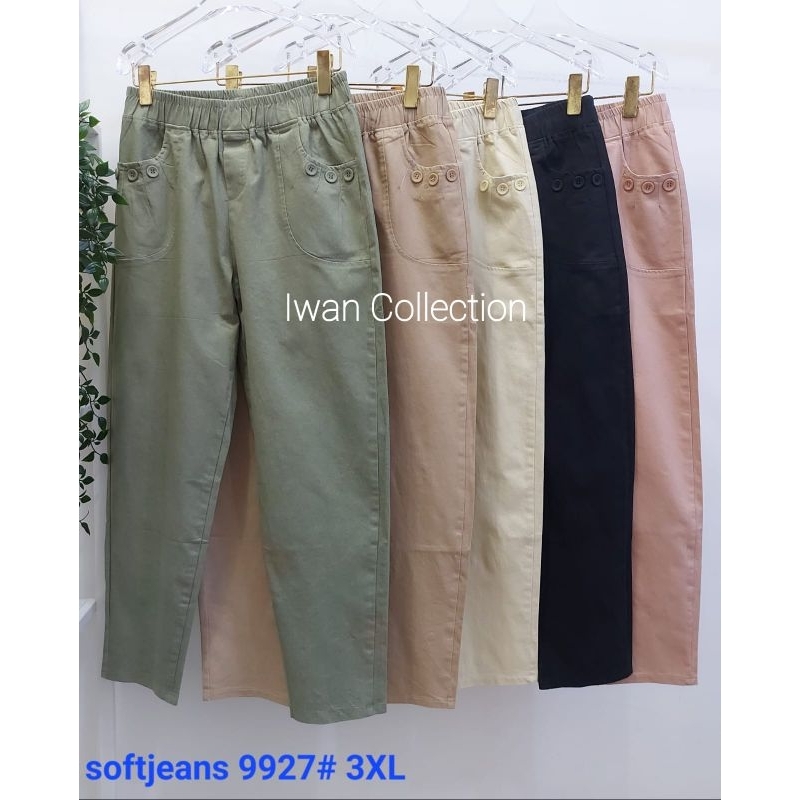 9927# ( XL, 2XL, 3XL, 5XL ) Celana Wanita Soft jeans import premium COOPER