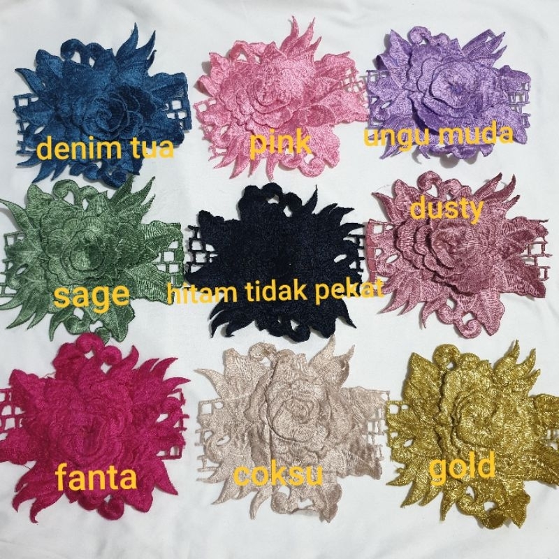 Renda Bordir Bunga Kumtum per 1 Bunga