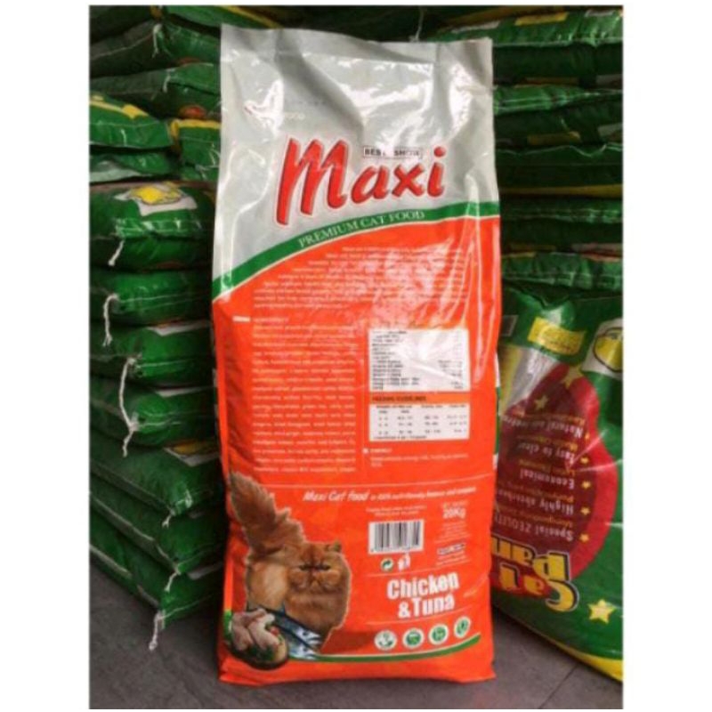 (Promo Price Paket 2 Sak) Maxi Catfood Chicken Tuna 20kg All Stage (Grab/Gojek Only) makanan kucing kering maxi segala usia chicken tuna