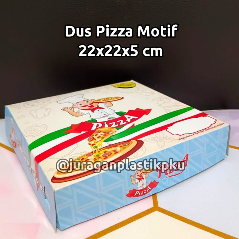 

Box Pizza Motif 22x22x5 cm | Kotak Dus Kemasan Pizza Kue 22x22 Duplex Karton