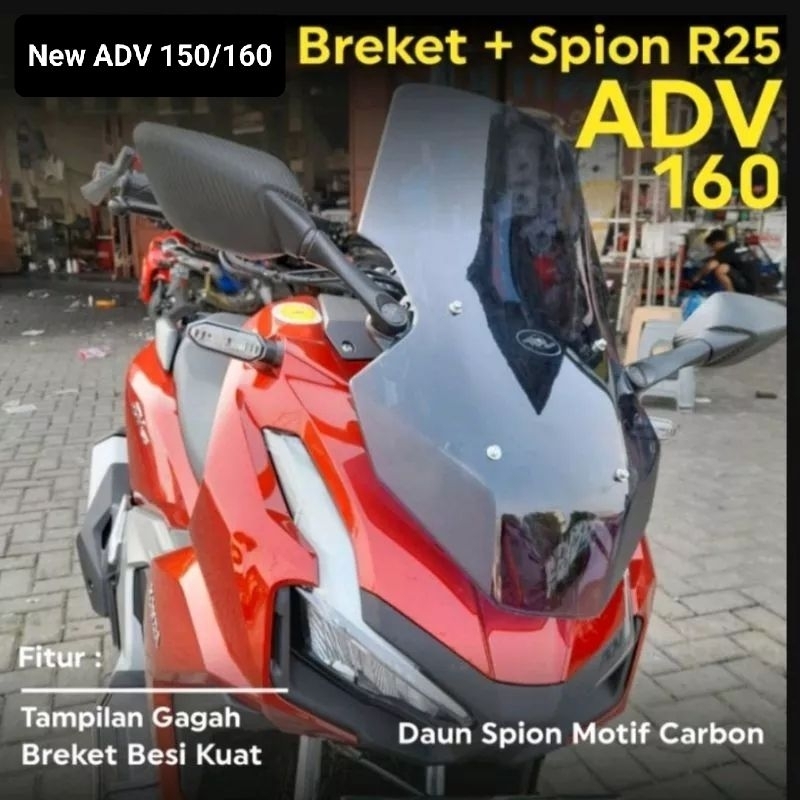 New Paket ADV150/ADV160 Pnp Breket Serfo ADV+Spion Nemo 1005 SB Pendek Kaca Bening