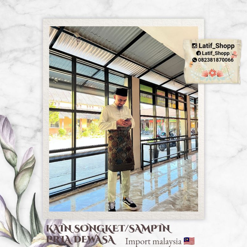 KAIN SAMPIN / SONGKET / SARUNG PRIA MELAYU DEWASA IMPORT