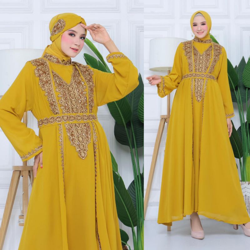 NEW PRODUK//HANASA SET FULL BORDIR PAYET PLUS INNER DAN TURBAN//BAHAN CERUTY BABYDOLL PREMIUM//SERAGAMAN KELUARGA//BAJU PESTA LAMARAN//BAJU WISUDA//BAJU KONDANGAN//BAJU LEBARAN//KAFTAN TERBARU//KAFTAN MODERN INDONESIA//KAFTAN ORIGINAL//BY PELANGI JAYA