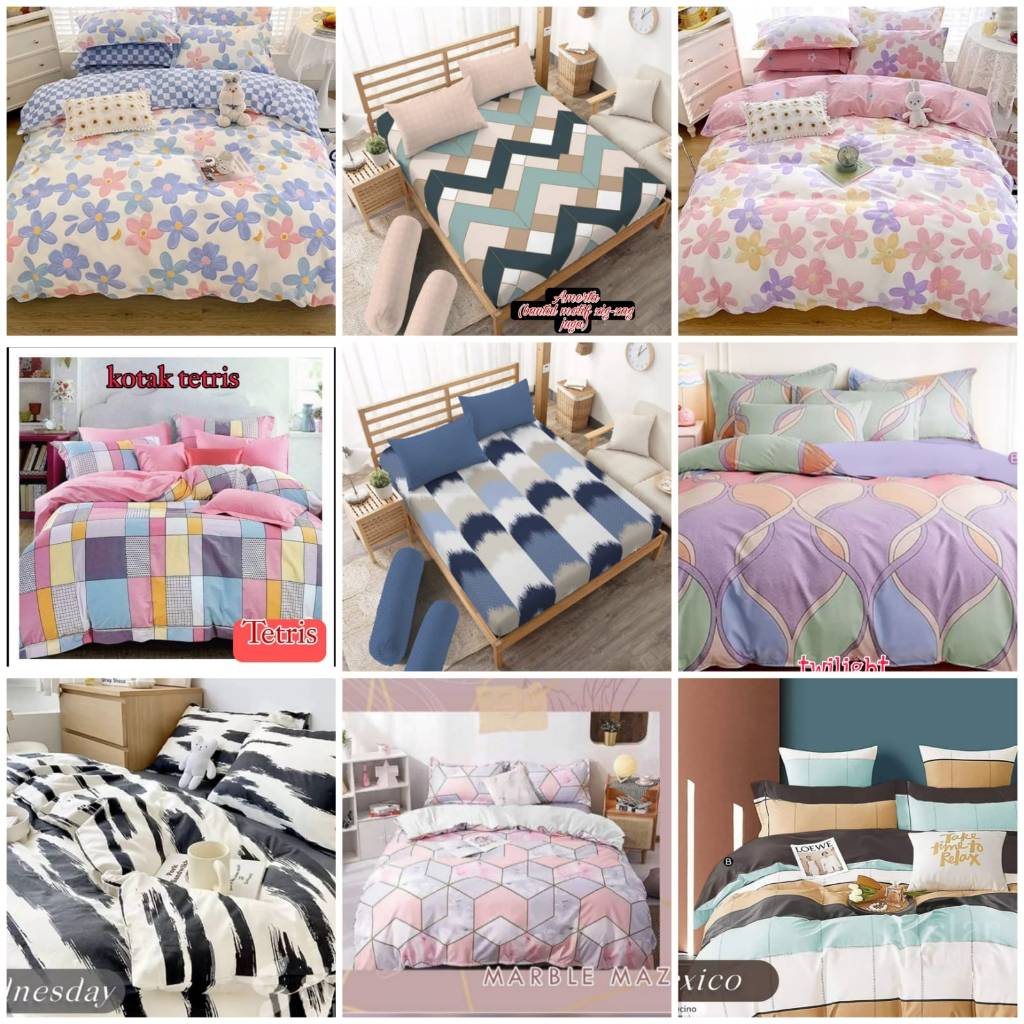 sprei motif aesthetic minimalis terbaru uk 120 x 200 &amp; uk 180 x 200