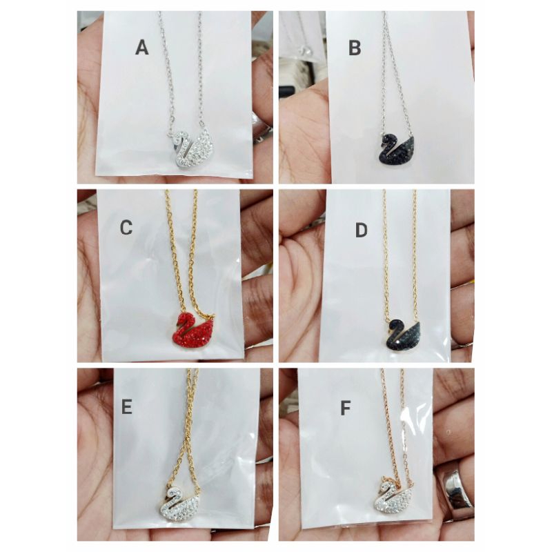 TDS01. Kalung Titanium dewasa model angsa lapis emas dgn mata zircon