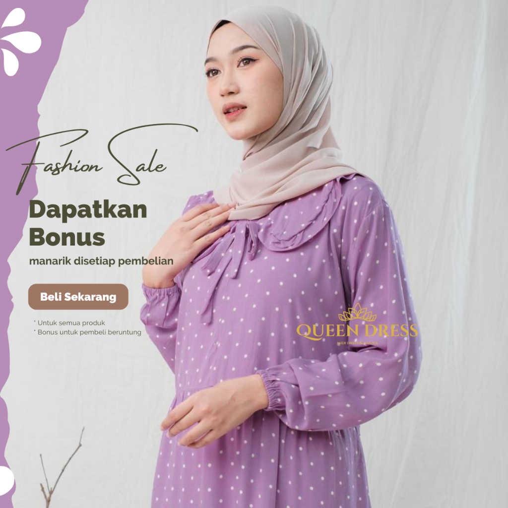 Baju Gamis Wanita Terbaru Midi Dress Muslim Rayon Premium Korean Style Daster Kekinian Jumbo