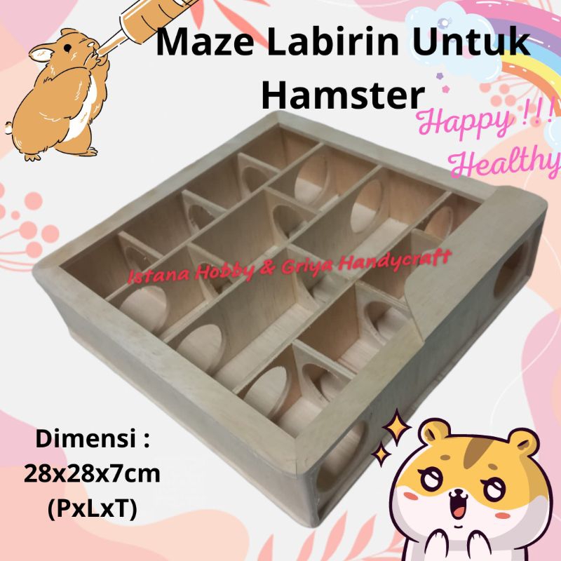 Mainan Labirin Kayu untuk Hamster Hamster Maze Labirin