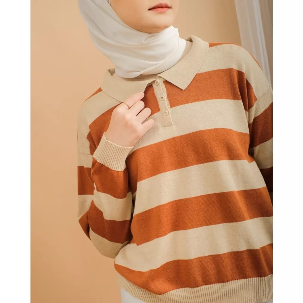 SWEATER RAJUT CORLA OVERSIZE MOTIP POLET TERBARU/ATASAN RAJUT WANITA KOREAN STYILE