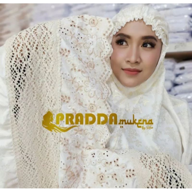 Mukena Prada Renda Kombi Rajut Bordir