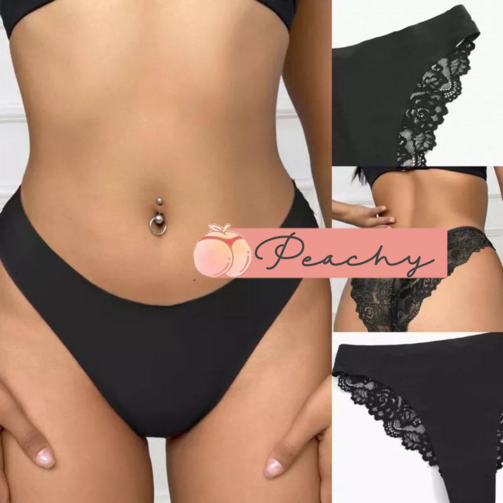 Seamless Panty HM Cheeky Brazillian Lace Underwear by Peachy