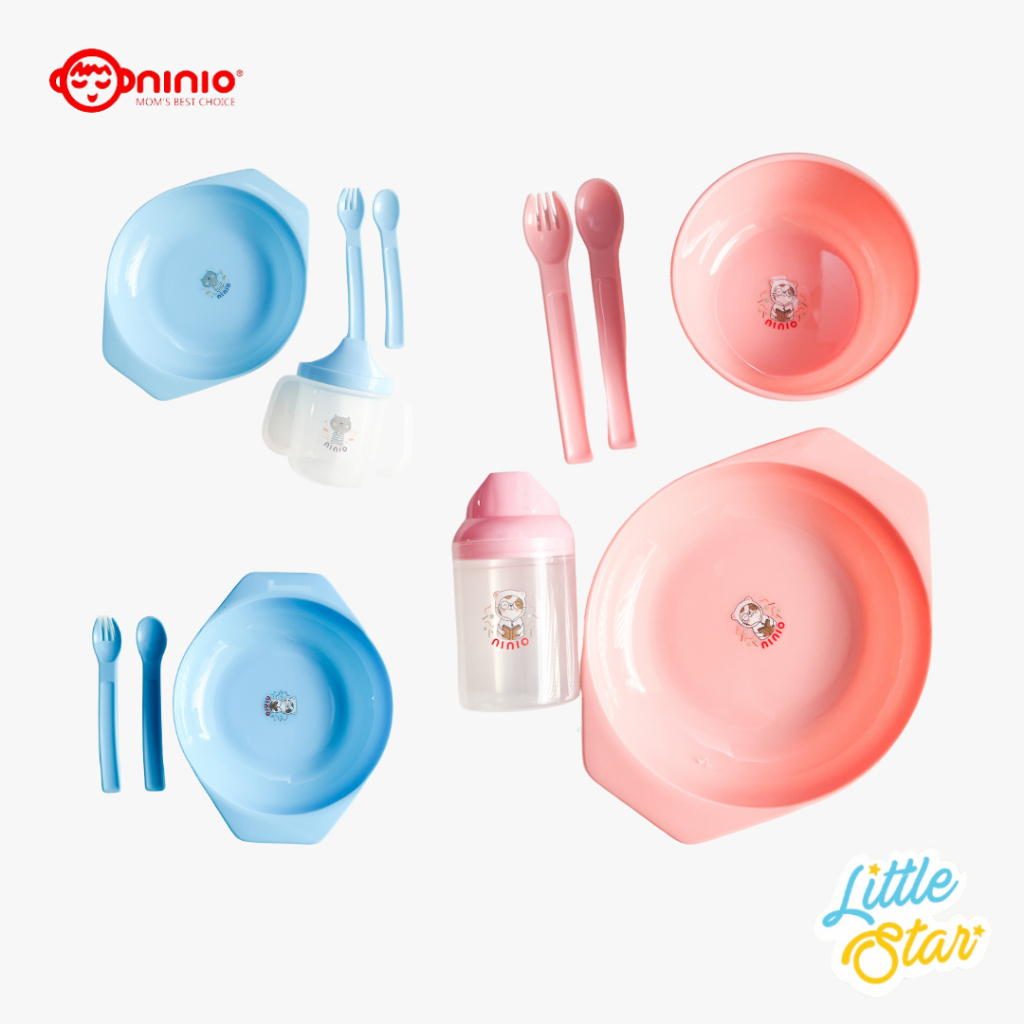 Ninio Baby Feeding Set Tempat Alat Peralatan Makan Bayi Baru Lahir Newborn Mpasi