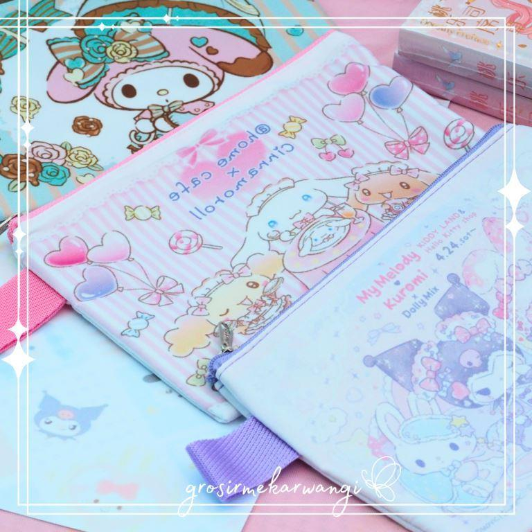 Dompet Pouch Wanita Multifungsi Karakter Sanrio Edition Tahan Air Tempat Serbaguna Medium