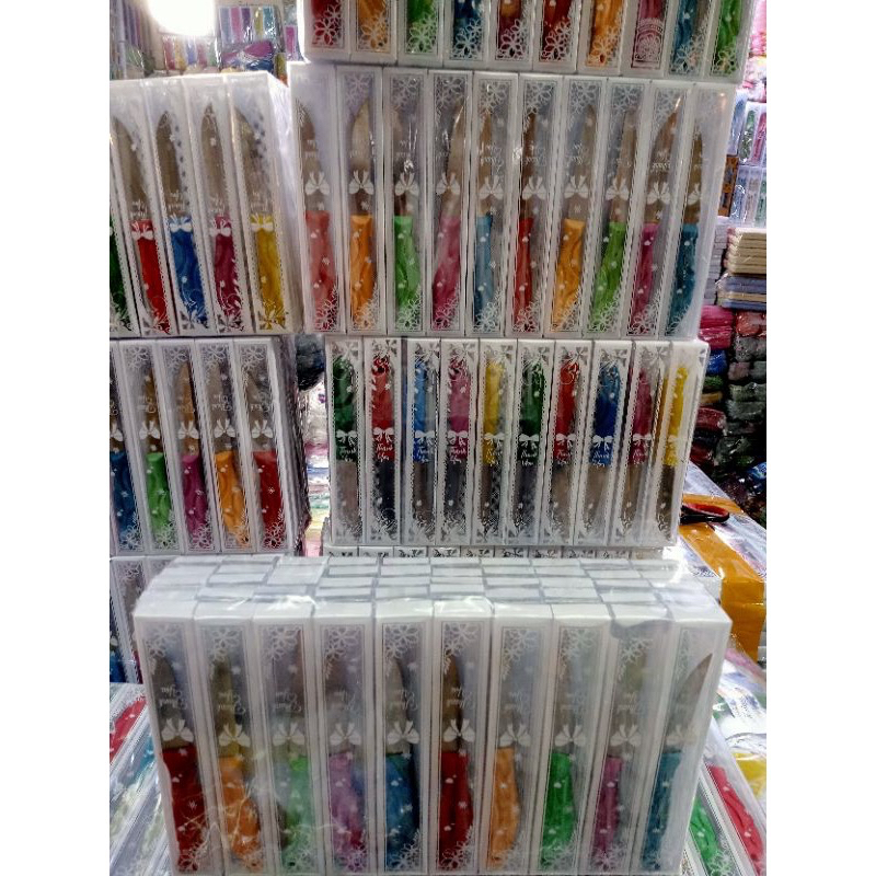[50 PCS] SOUVENIR  PISAU BUAH KEMAS MIKA MOTIF MURAH