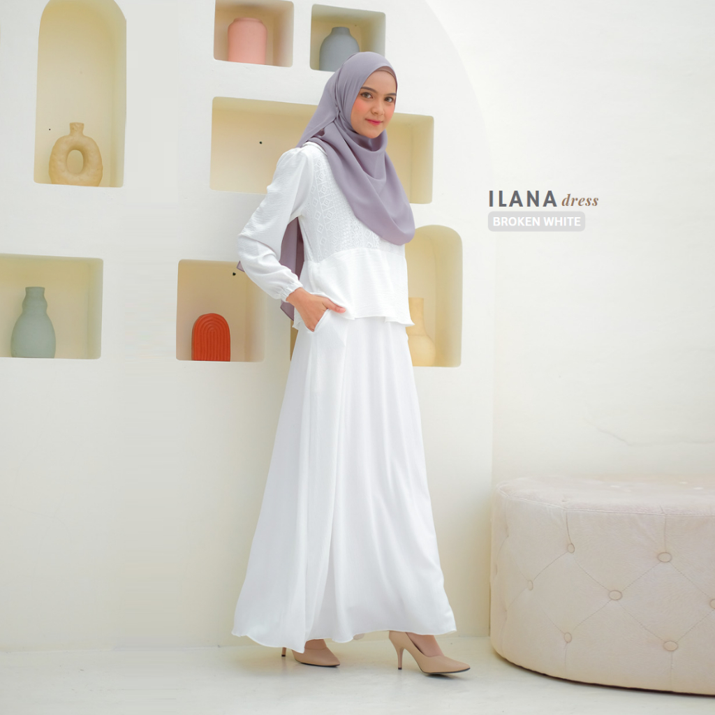 Riskirich Ilana Gamis Cantik Variasi Brukat Katun Premium Terbaru Anti Kusut