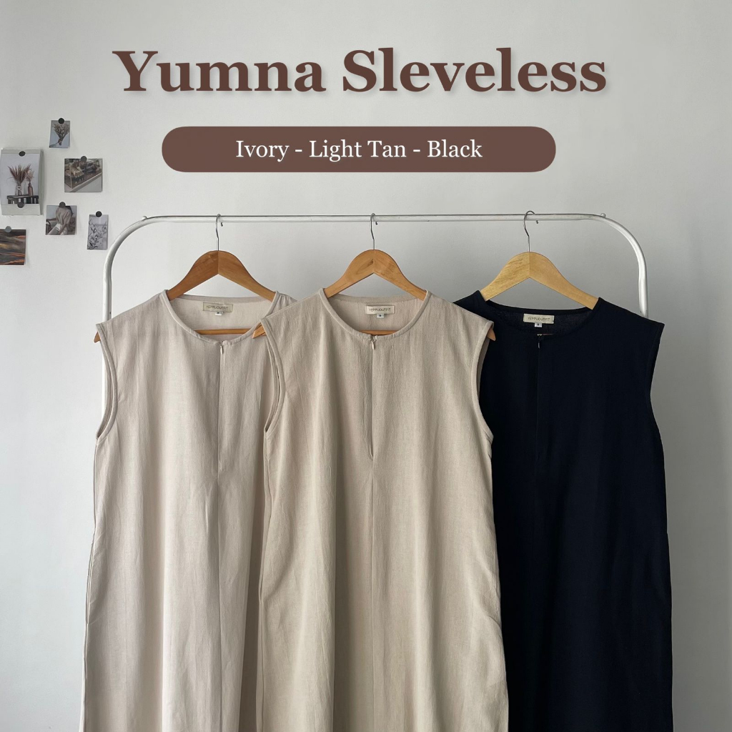 Yumna Sleeveles Dress | Basic Dress Casual [YEPPUOUTFIT]