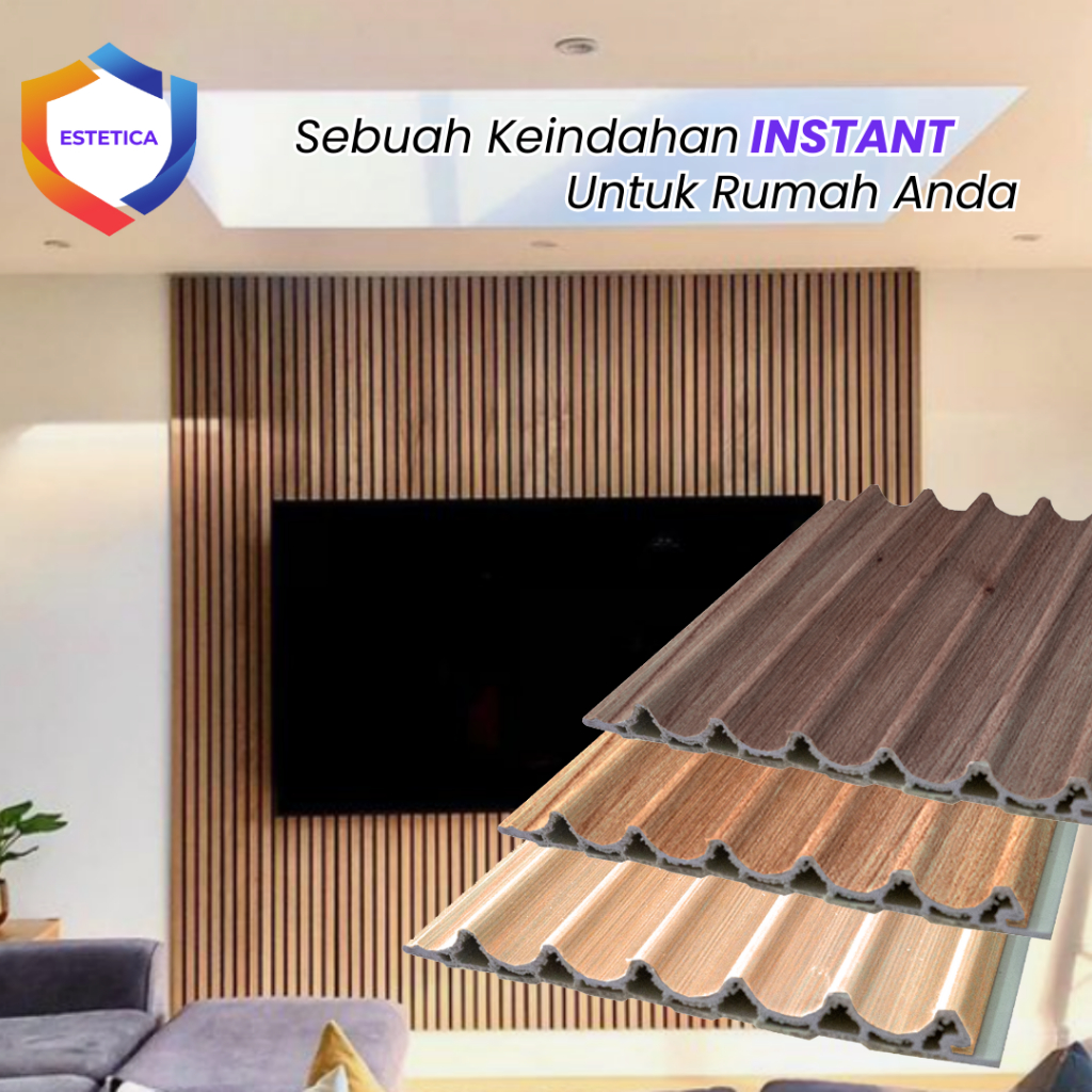 PANEL WPC DINDING ESTETICA INTERIOR CURVE LINGKARAN / BULAT MOTIF KAYU WOOD GM SERIES  -  DEKORASI R