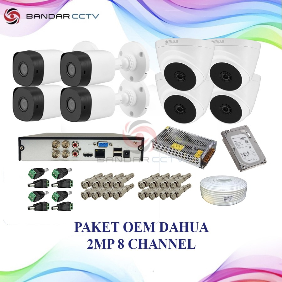 PAKET KAMERA CCTV OEM DAHUA 8CH 2MP