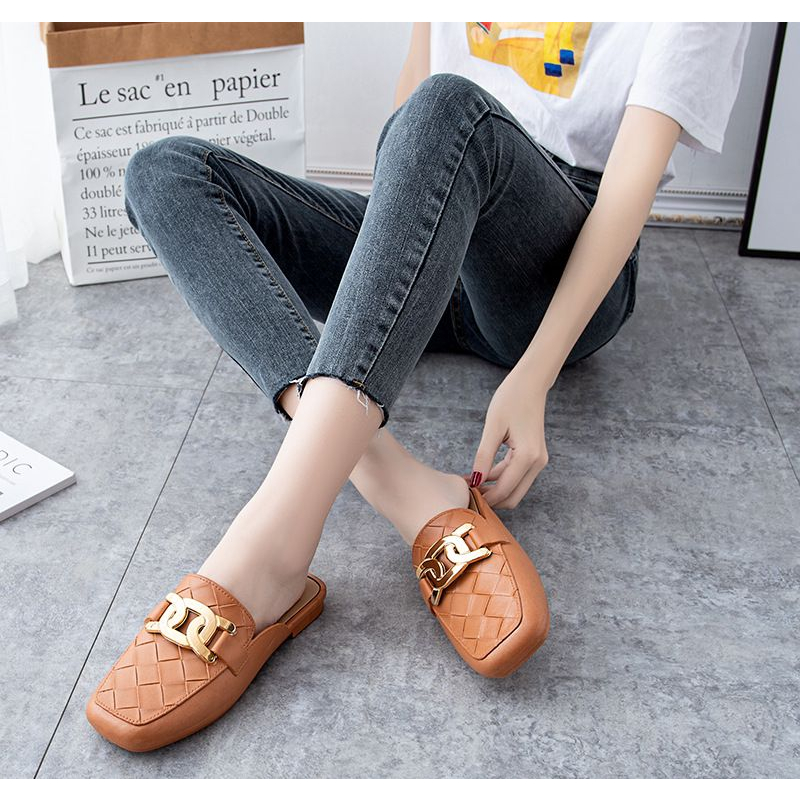 Sandal Wanita Selop Flat Jelly Import ISABEL / Sepatu Sandal Kantoran Simple korea