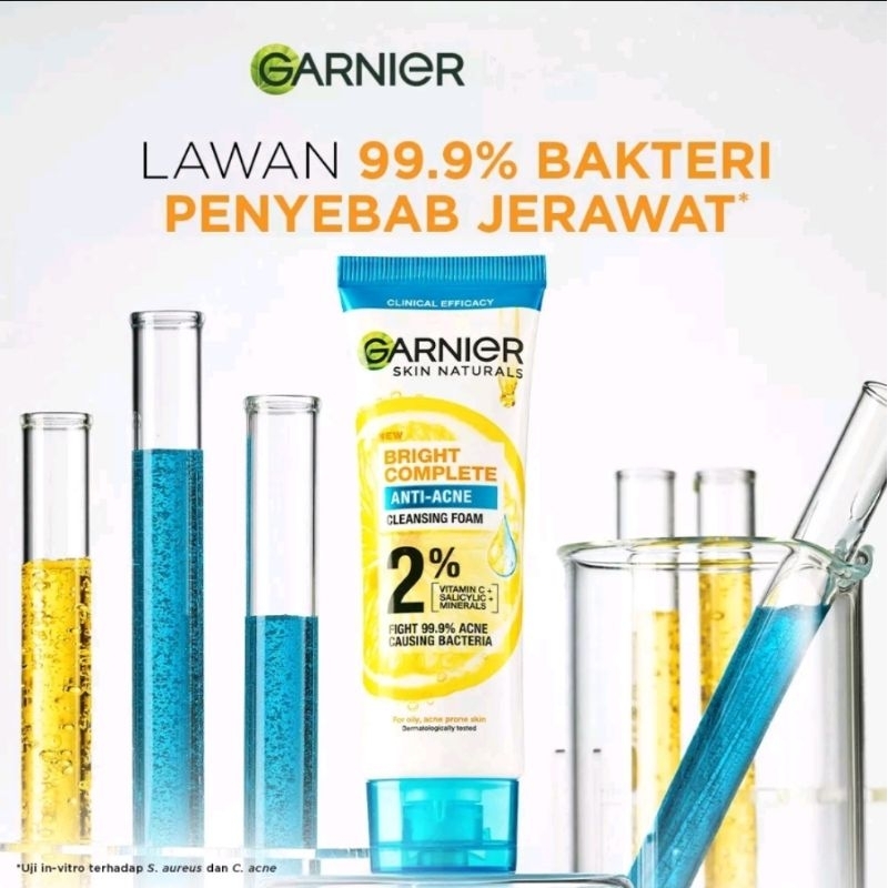 GARNIER BRIGHT COMPLETE ANTI ACNE CLEANSING FACIAL FOAM - FACIAL WASH