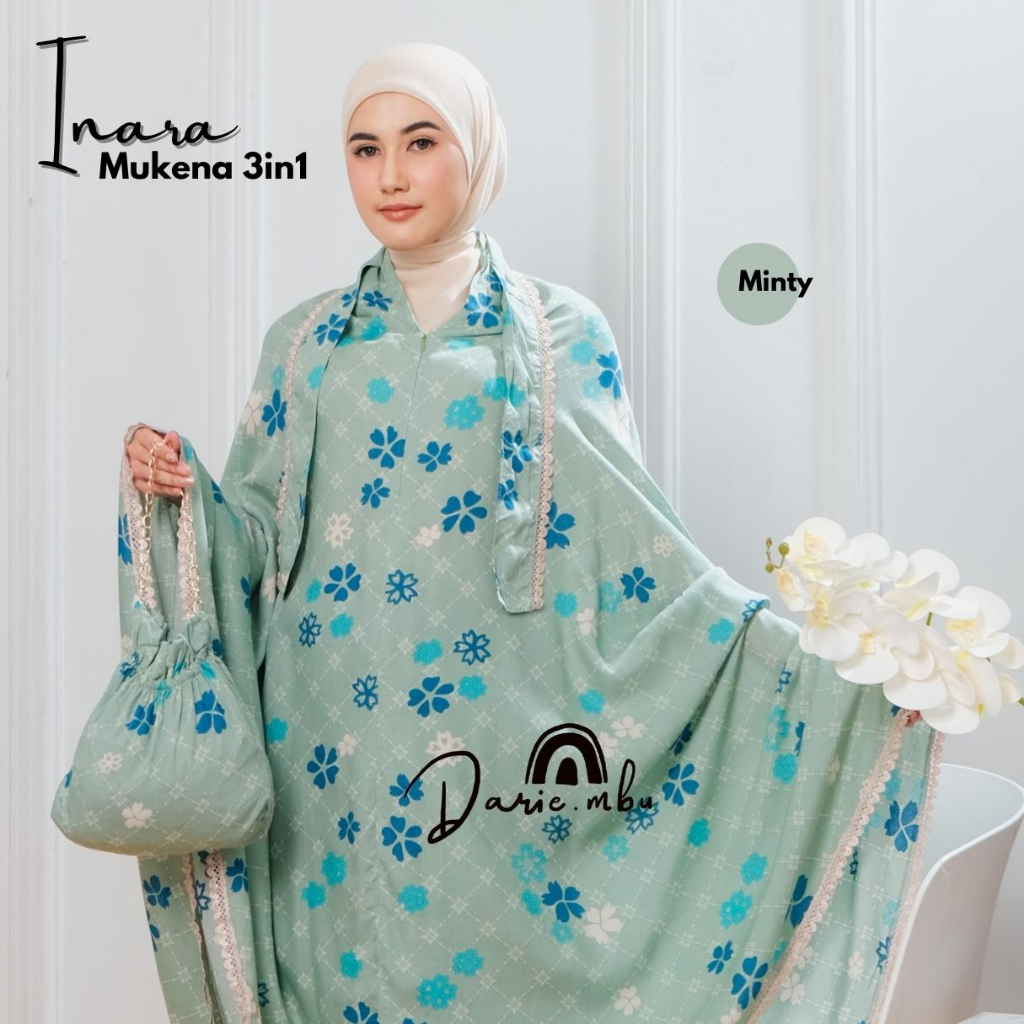 DARIE.MBU - Mukena Dewasa Motif 3in1 Rayon Mewah Inara Series