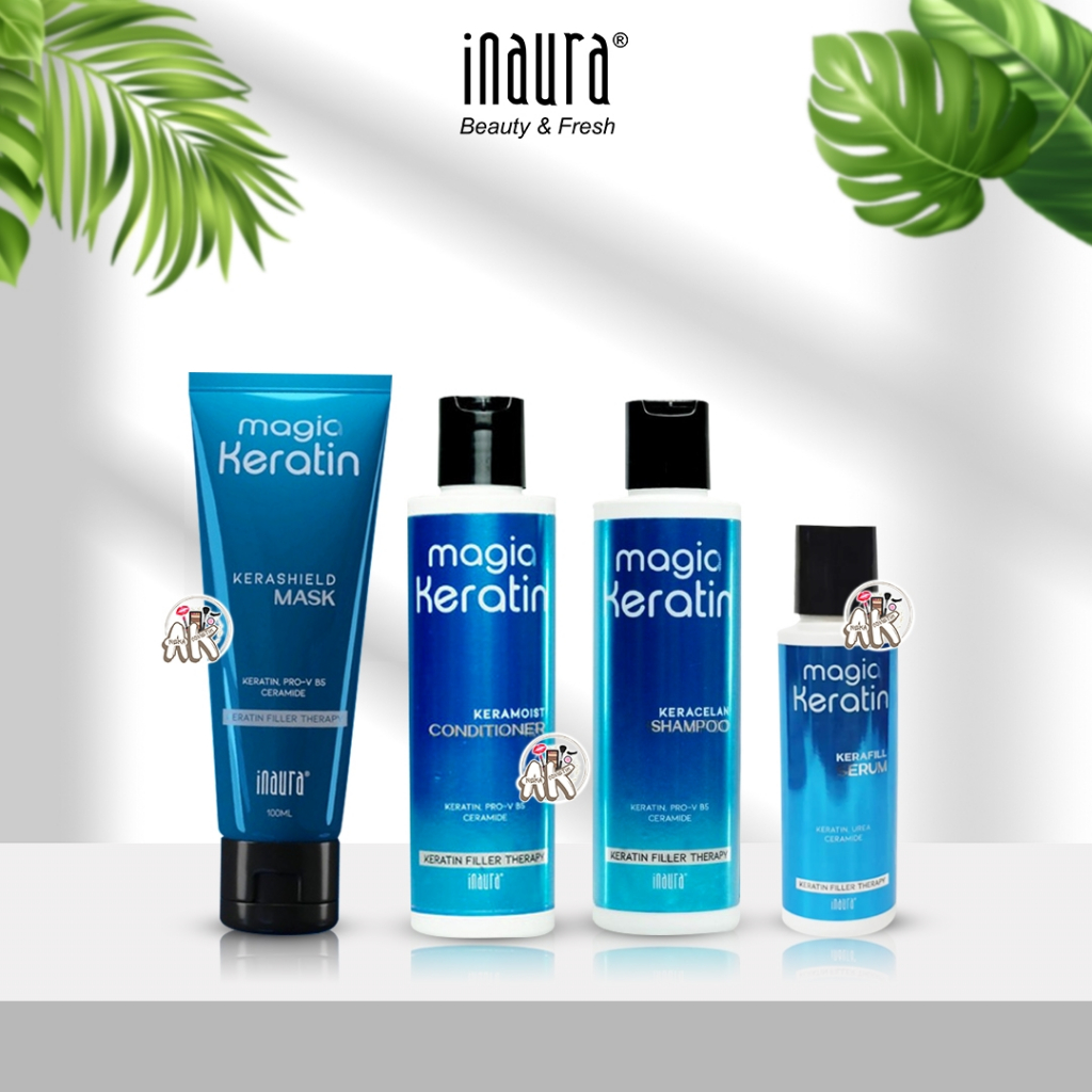 INAURA HAIR CARE KERATIN SERIES ( KERAFIL SERUM / KERACLEAN SHAMPOO / KERAMOIST CONDITIONER / KERASHIELD MASK )