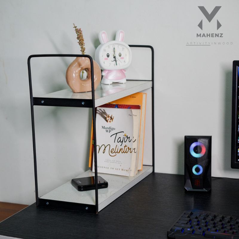 Rak Serbaguna Besi Kayu Rak Buku Make Up Minimalis Multifungsi Rak Susun Kosmetik Buku Make Up Model