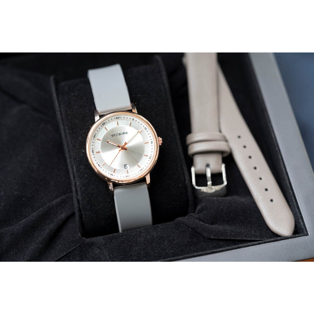 JAM TANGAN WANITA WESTBORNE 1106-TNT 01, 2STRAP TANGGAL AKTIF