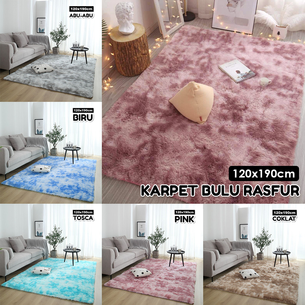 COD LuxuryParty DD-4B Karpet Bulu Ukuran 120x190cm/Karpet Bulu Halus Bahan Bulu Rasfur Karindo