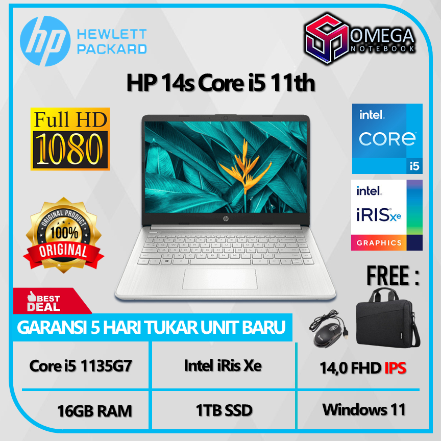 Laptop HP 14s i5 1135G7 16GB 1TB SSD iRis Xe 14,0 FHD Windows 11