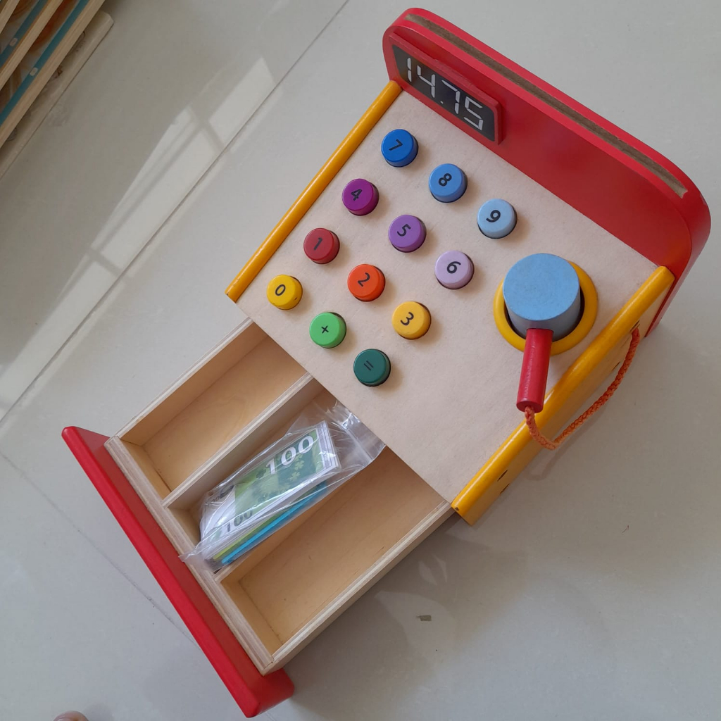 [Deffect] Wooden Cashier Machine Mainan Kasir Anak 206-21